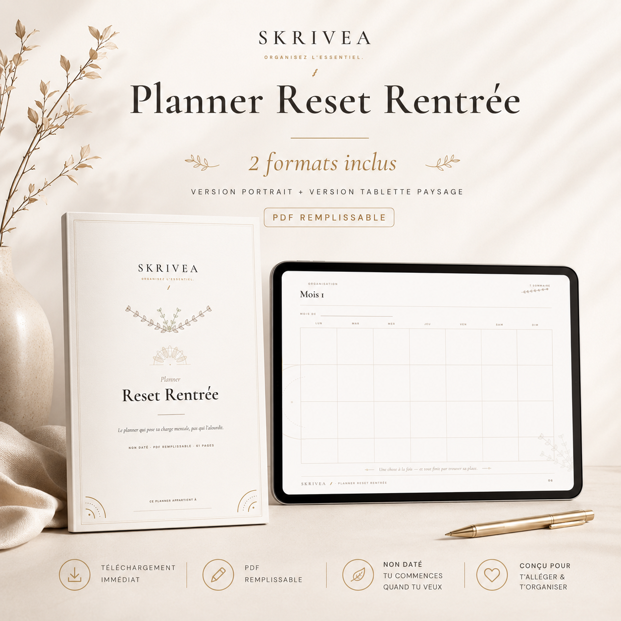 Planner Reset Rentrée — Skrivea